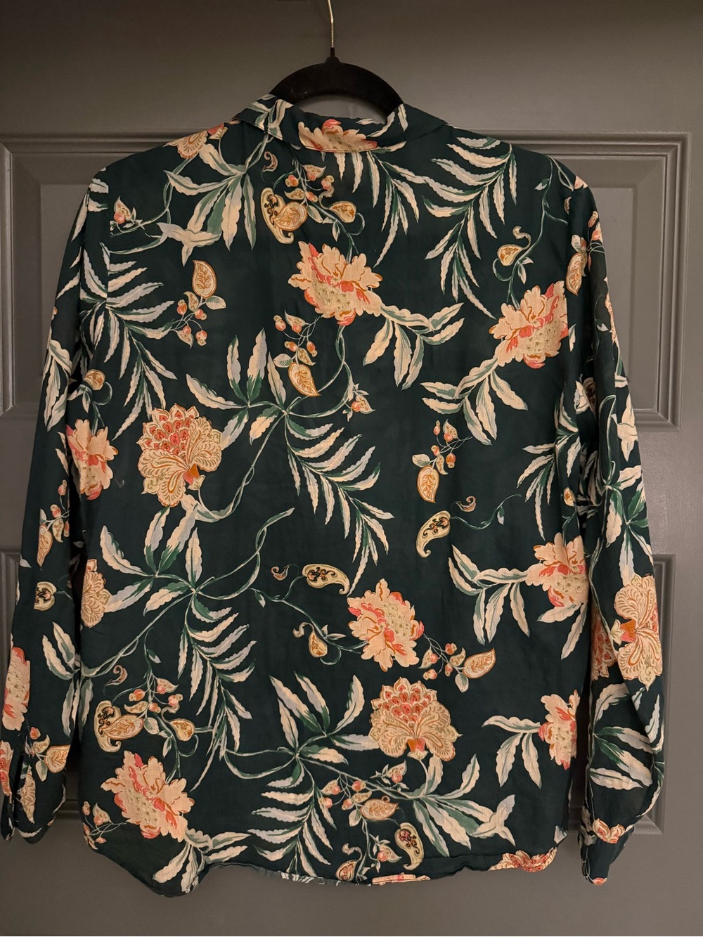 Sézane Piero Sheer Floral Button-Down Blouse - Picture 4 of 5